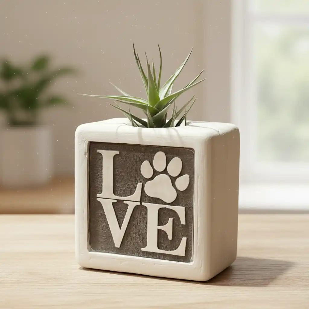 Pawsome Pot (The Love Edition) — handcrafted concrete by Techcrete